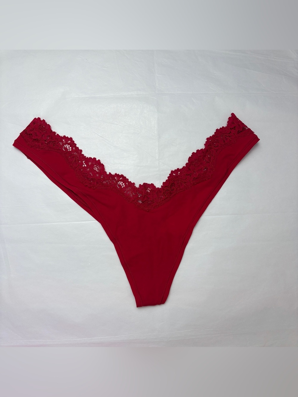 ❤️ SKIMS Fits Everybody Lace Dipped Thong | Red | Size 2X | NWOT 🏷️